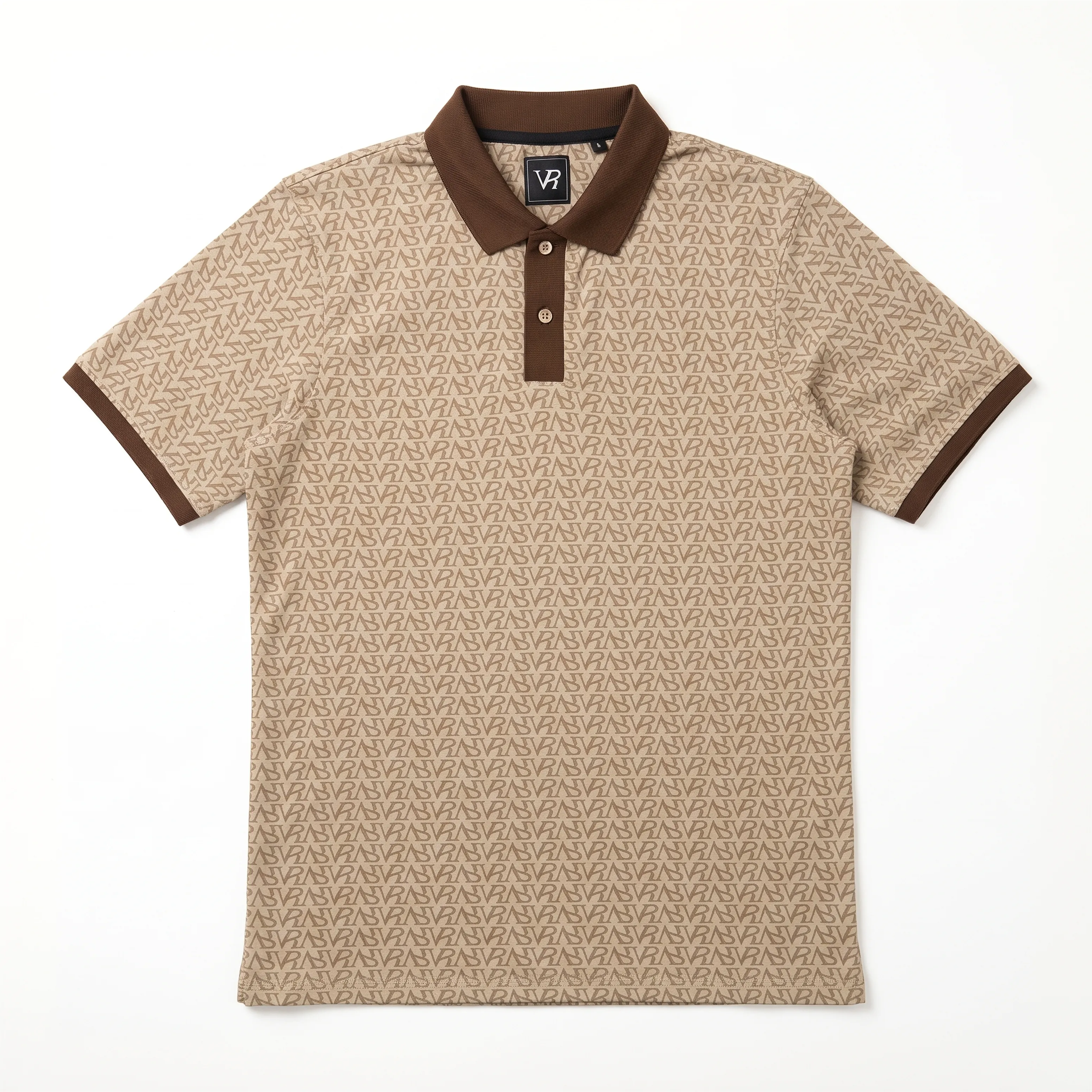 Obsidian Print Polo - Camel VR thumbnail 2
