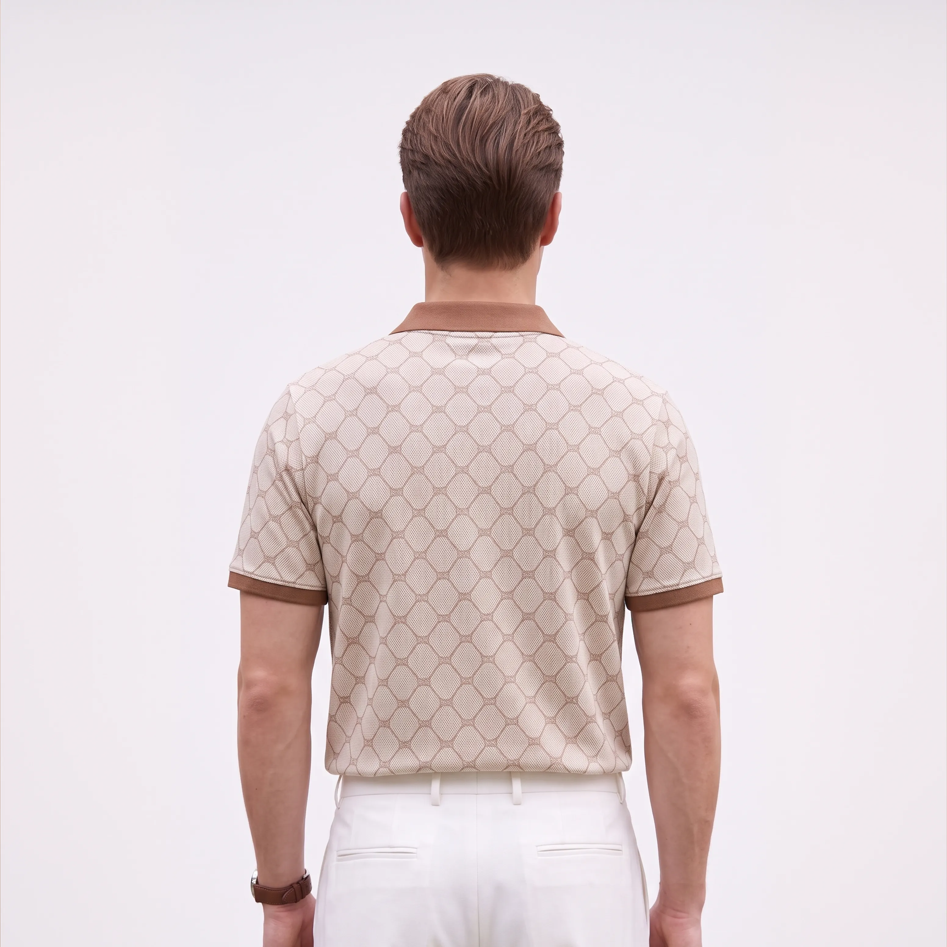 Obsidian Print Polo - Caramel thumbnail 4
