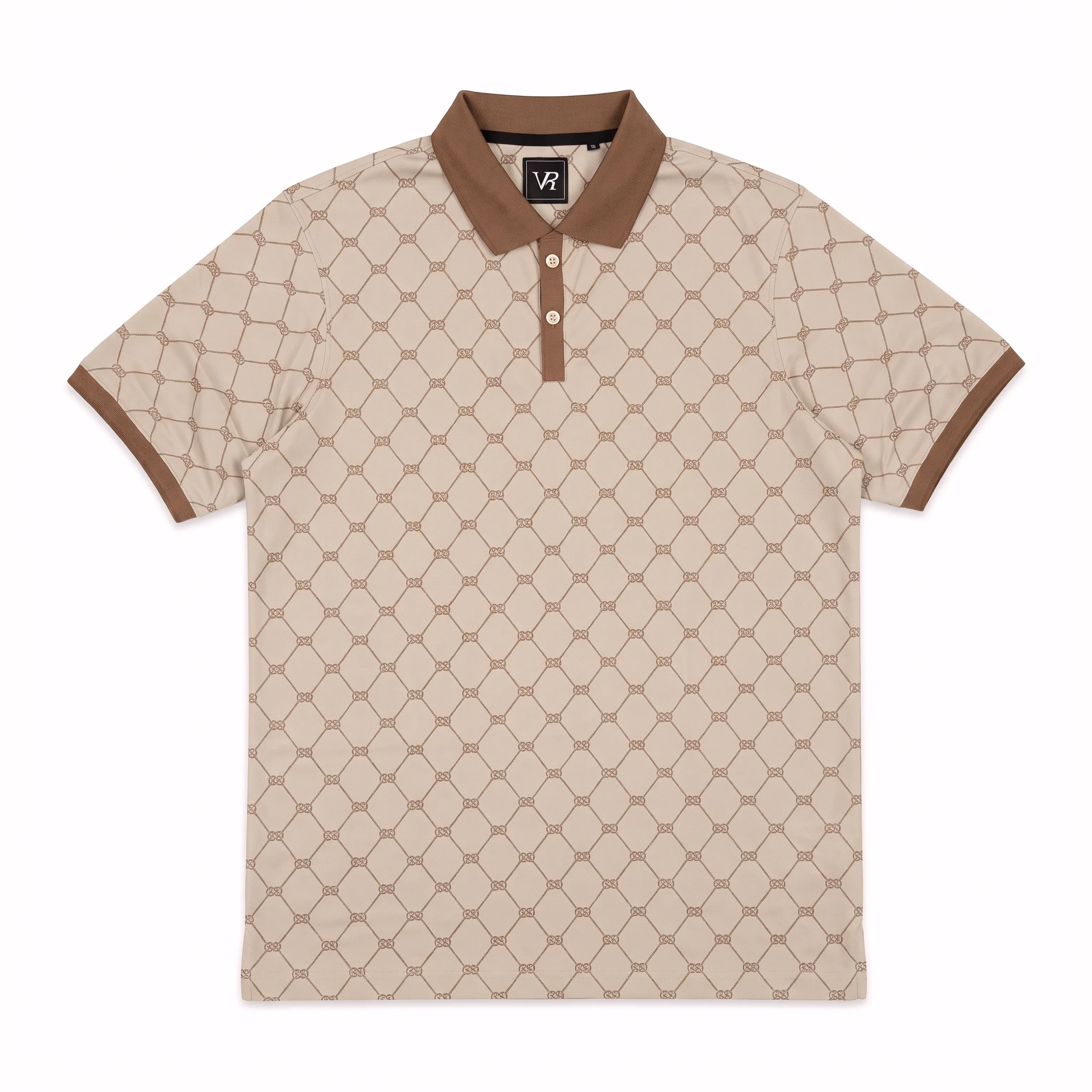 Obsidian Print Polo - Caramel thumbnail 1