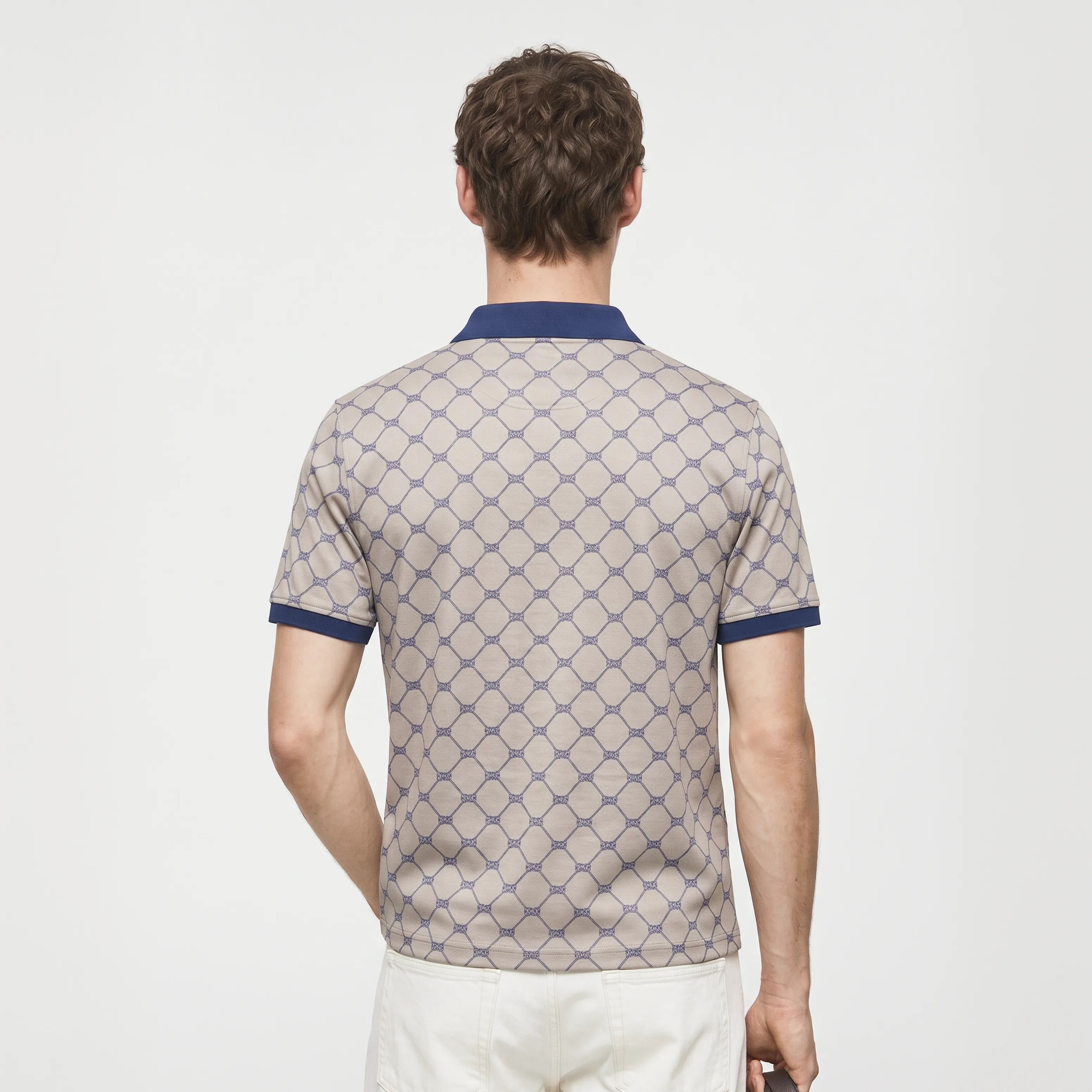 Obsidian Print Polo - Navy thumbnail 4
