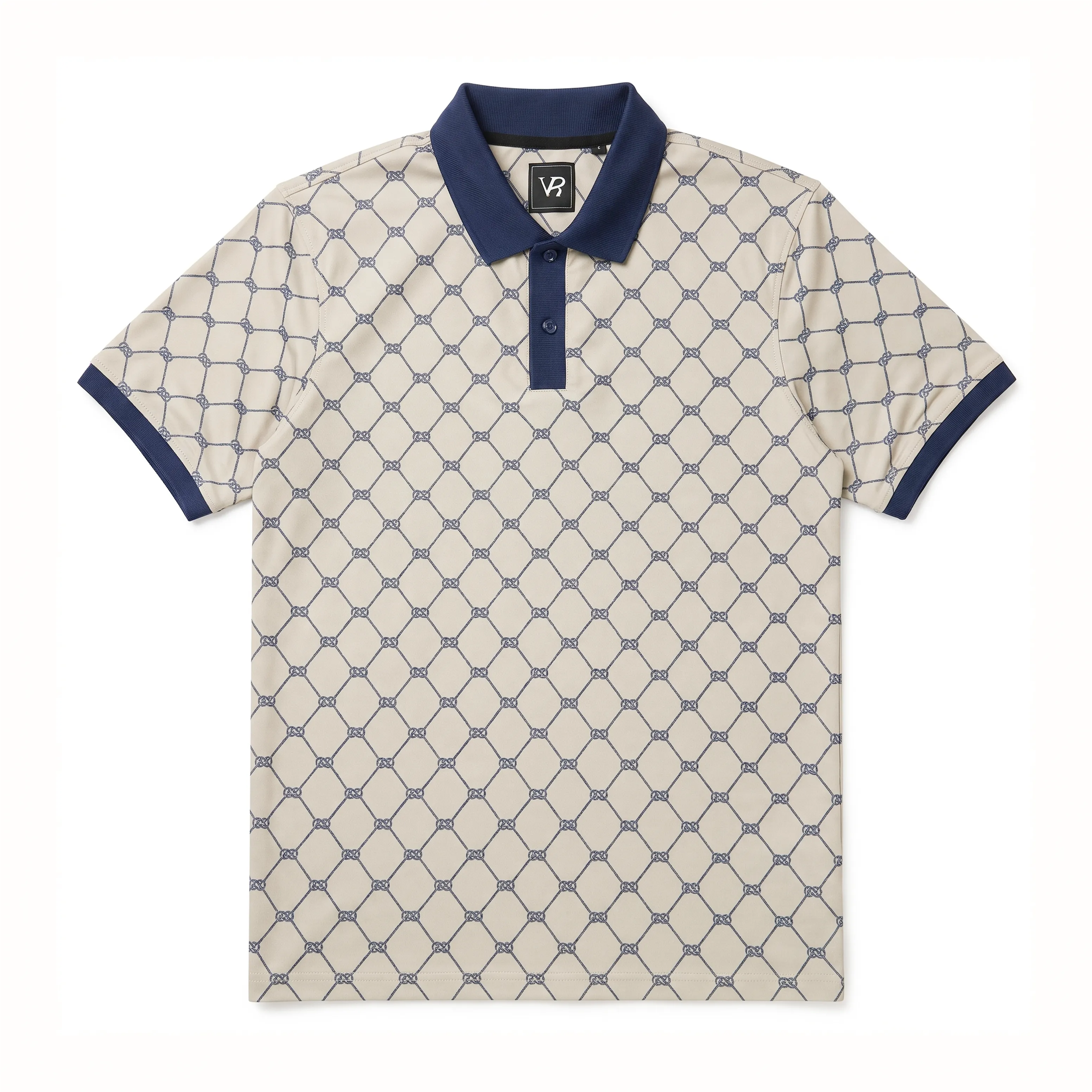 Obsidian Print Polo - Navy thumbnail 1
