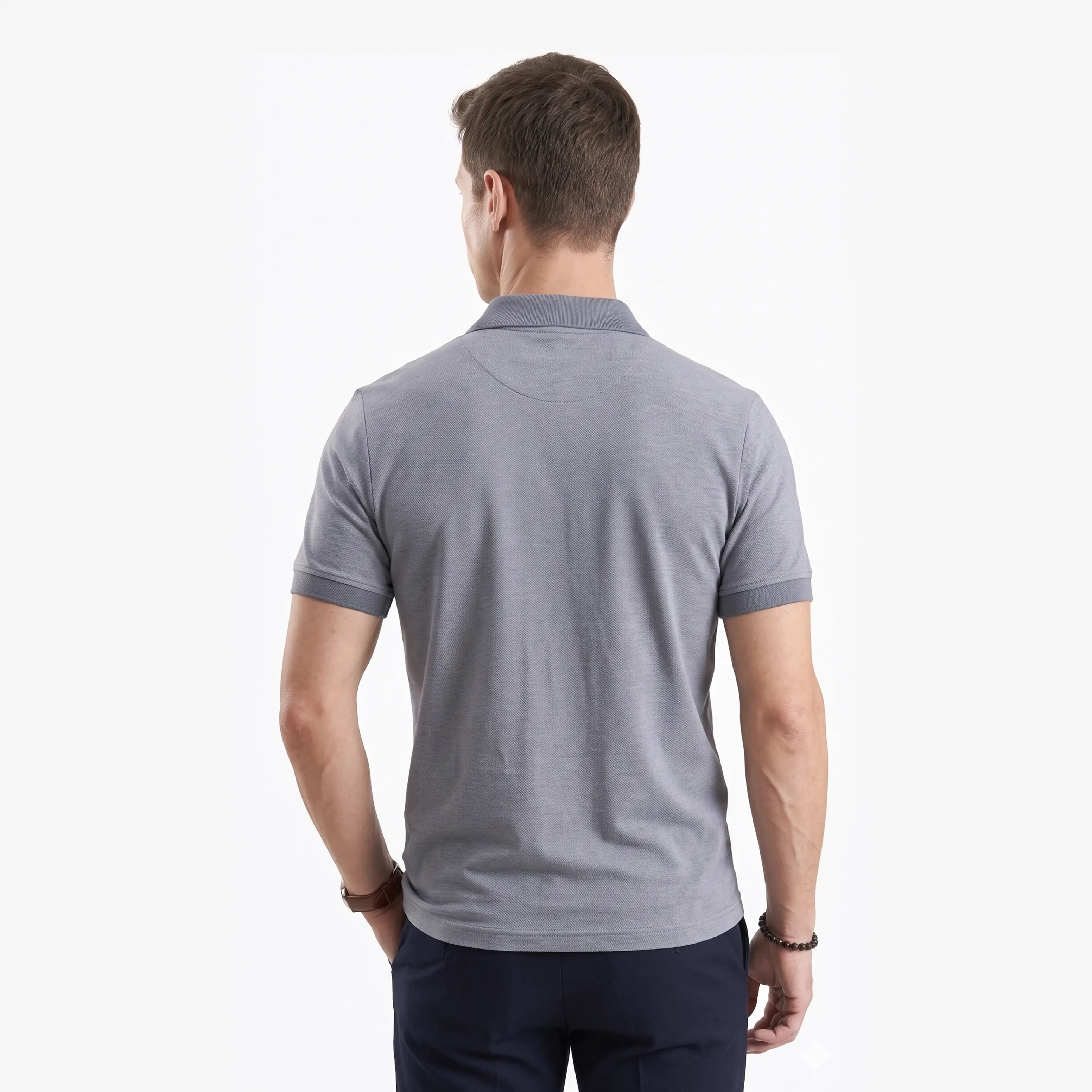 Elight Zip Polo - Grey Melange thumbnail 4