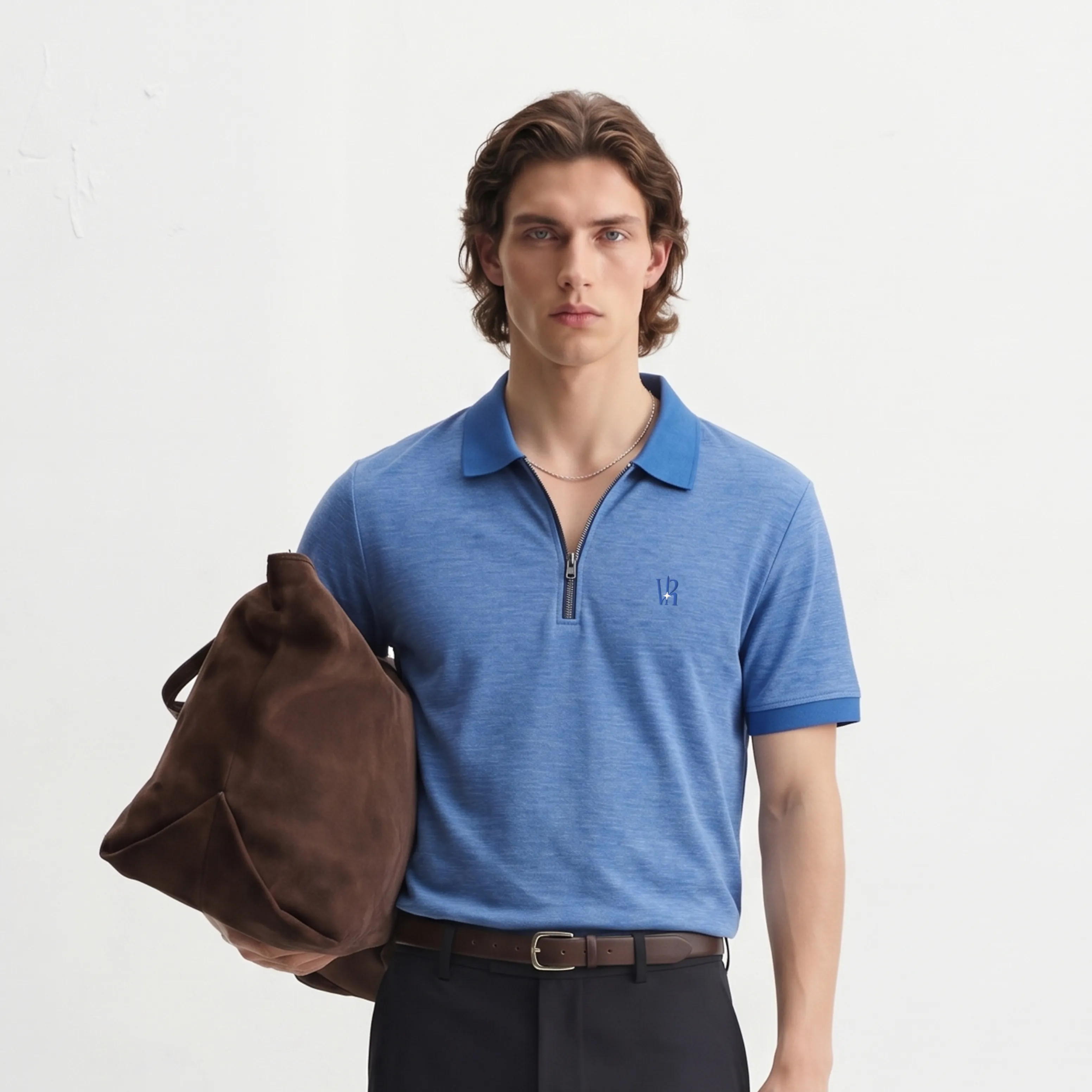 Elight Zip Polo - Royal Melange thumbnail 3