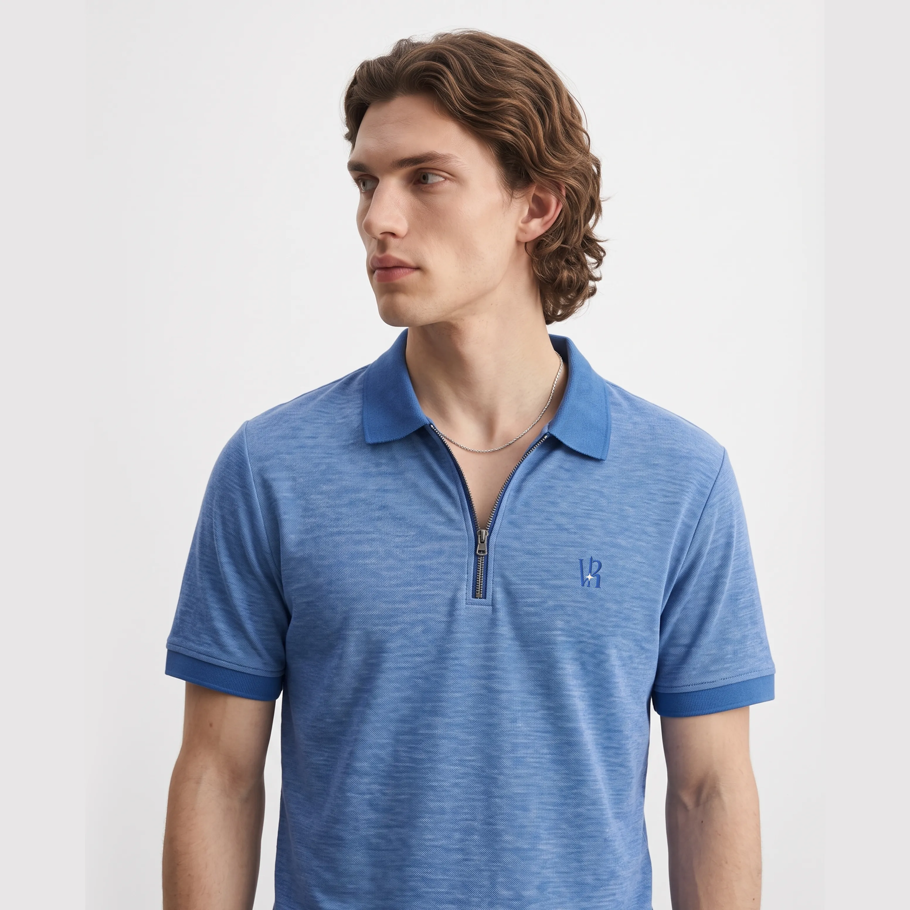 Elight Zip Polo - Royal Melange